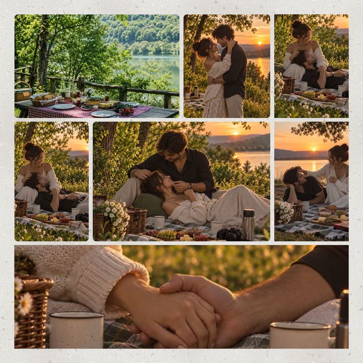 Sunset picnic template, 1:1